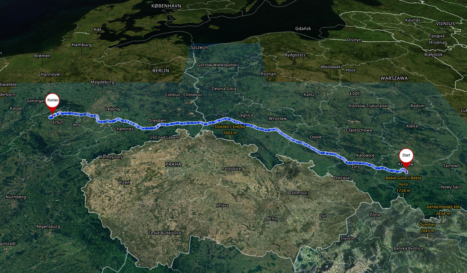 Mapa przeprowadzki międzynarodowej z Polski do Niemiec – PewnaPrzeprowadzka.pl